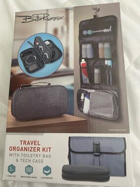Travel Organizer Kit - Gray Travel Toiletry & Tech Case
